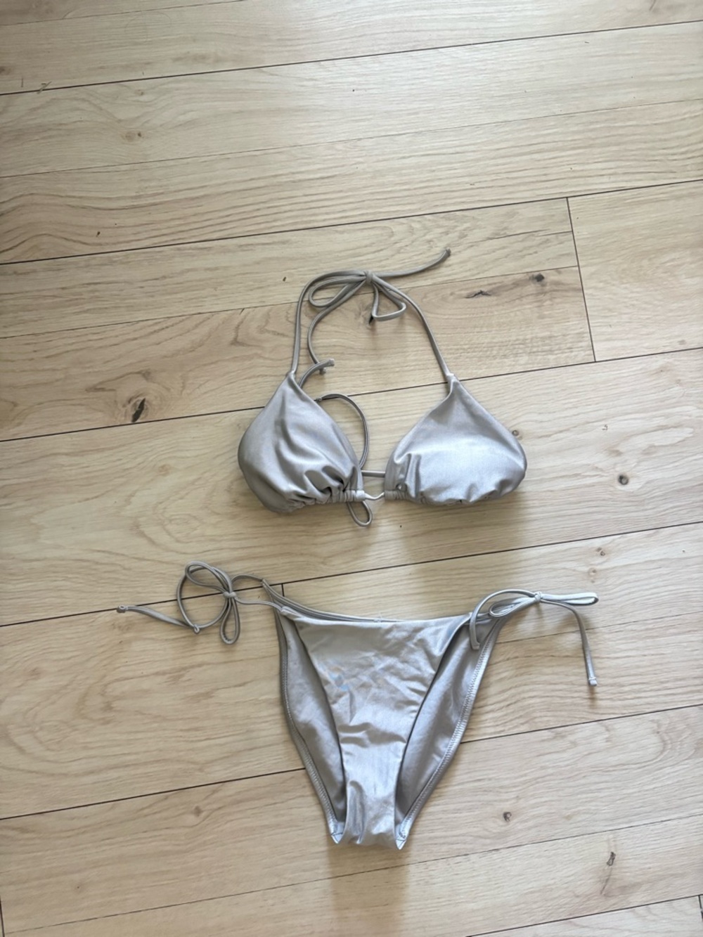 NWOT Target Silver Metallic String Bikini Size Medium
